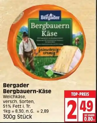 Edeka Bergader Bergbauern-Käse 300g Stück Angebot