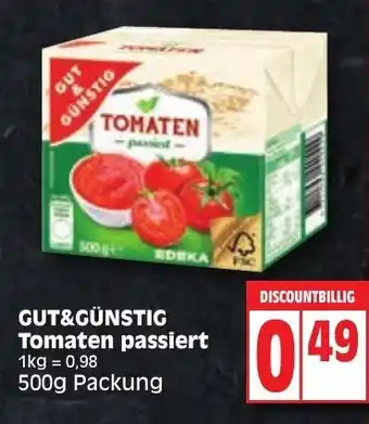 Edeka Gut&Günstig Tomaten passiert 500g Packung Angebot