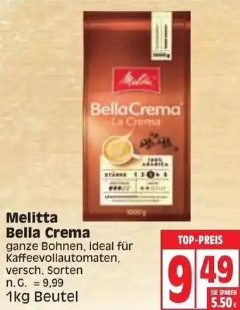 Edeka Melitta Bella Crema 1kg Beutel Angebot