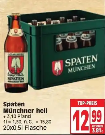 Edeka Spaten Münchner Hell 20x0,5l Flasche Angebot