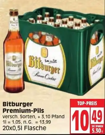 Edeka Bitburger Premium-Pils 20x0,5l Flasche Angebot