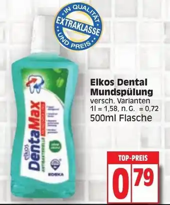 Edeka Elkos Dental Mundspülung 500ml Flasche Angebot