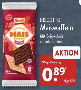 Aldi Nord Biscotto Maiswaffeln 95 g Packung Angebot