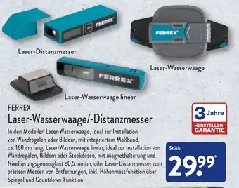 Aldi Nord Ferrex Laser Wasserwaage/Distanzmesser Angebot