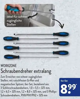 Aldi Nord Workzone Schraubendreher extralang Angebot