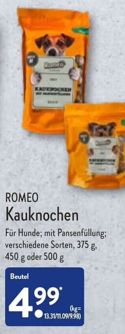 Aldi Nord Romeo Kauknochen Angebot