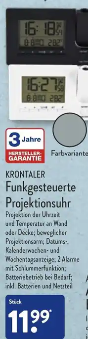 Aldi Nord Krontaler Funkgesteuerte Projektionsuhr Angebot