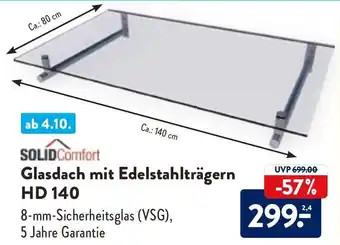 Aldi Nord Solid Comfort Glasdach mit Edelstahlträgern HD 140 Angebot