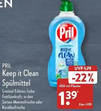 Aldi Nord Pril Keep it Clean Spülmittel 450 ml Flasche Angebot