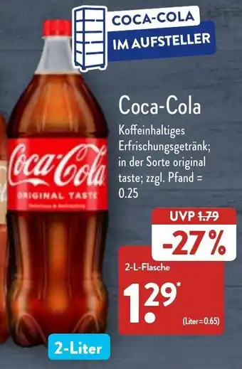 Aldi Nord Coca-Cola 2 L Flasche Angebot