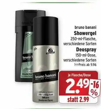 Wasgau Bruno banani showergel, deospray Angebot