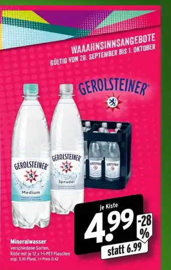 Wasgau Gerolsteiner mineralwasser Angebot