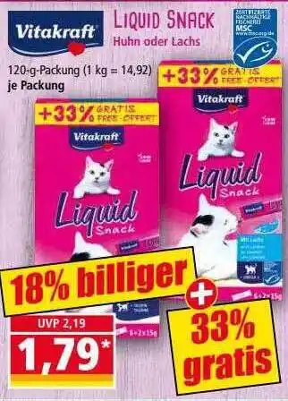 Norma Vitakraft liquid snack Angebot