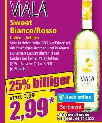 Norma Viala sweet bianco oder rosso Angebot