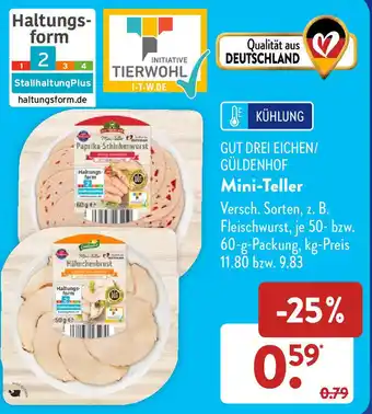 Aldi Süd Gut Drei Eichen/Güldenhof Mini Teller 50-60 g Packung Angebot