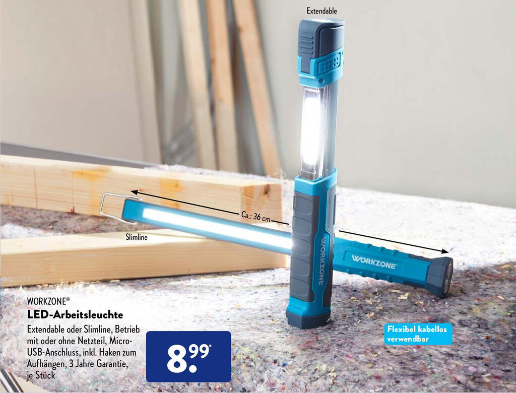 Workzone LED Arbeitsleuchte Angebot bei Aldi Süd