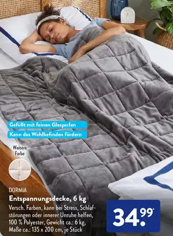 Aldi Süd Dormia Entspannungsdecke, 6 kg Angebot