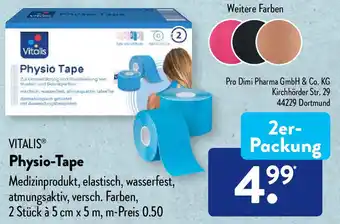 Aldi Süd Vitalis Physio Tape 2er Packung Angebot