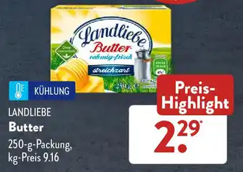 Aldi Süd Landliebe Butter 250 g Packung Angebot