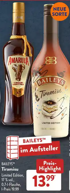 Aldi Süd Baileys Tiramisu 0,7 L Flasche Angebot