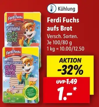 Lidl Ferdi fuchs aufs brot wurstaufschnitt Angebot