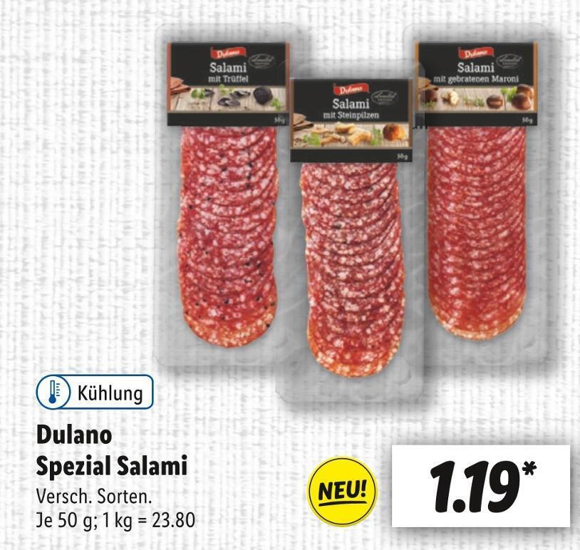 Dulano spezial salami Angebot bei Lidl