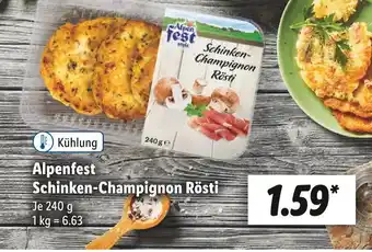 Lidl Alpenfest schinken-champignon rösti Angebot