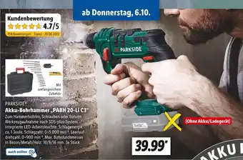 Lidl Parkside akku-bohrhammer „pabh 20-li c3“ Angebot