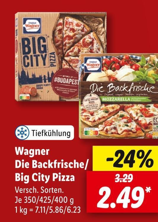 Wagner die backfrische/ big city pizza Angebot bei Lidl