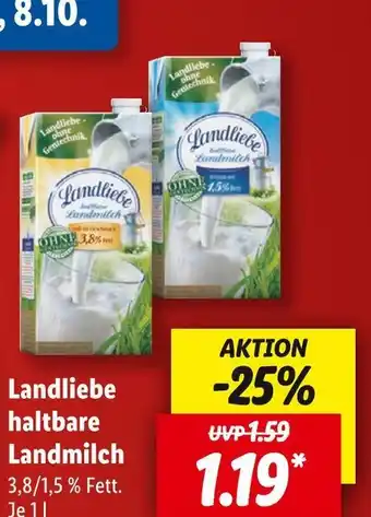 Lidl Landliebe haltbare landmilch Angebot