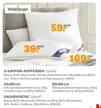 Möbel Kraft Heidelberger 3-kammer-kopfkissen "island" Angebot