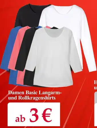 Woolworth Damen basic langarm- und rollkragenshirts Angebot