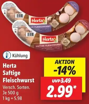 Lidl Herta Saftige Fleischwurst 500 g Angebot