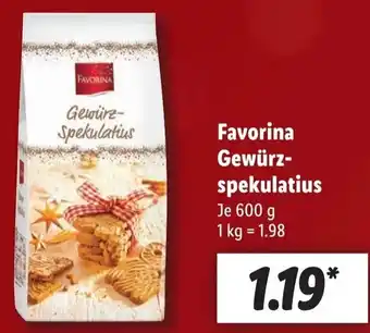 Lidl Favorina Gewürzspekulatius 600 g Angebot