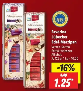 Lidl Favorina Lübecker Edel Marzipan 125 g Angebot