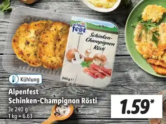 Lidl Alpenfest Schinken Champignon Rösti 240 g Angebot