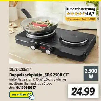 Lidl Silvercrest doppelkochplatte „sdk 2500 c1“ Angebot