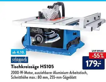 Aldi Süd Scheppach tischkreissäge hs105 Angebot