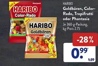 Aldi Süd Haribo goldbären, color-rado, tropifrutti oder phantasia Angebot