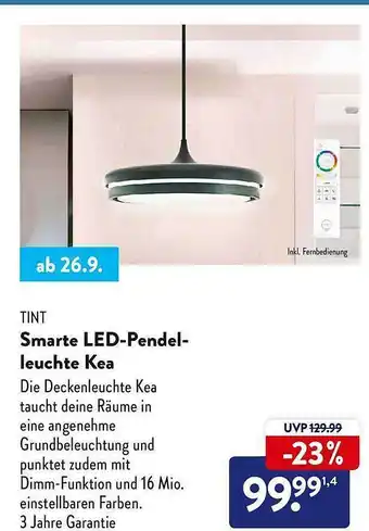 Aldi Nord Tint smarte led-pendelleuchte kea Angebot