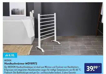 Aldi Nord Medion handtuchwärmer md18972 Angebot