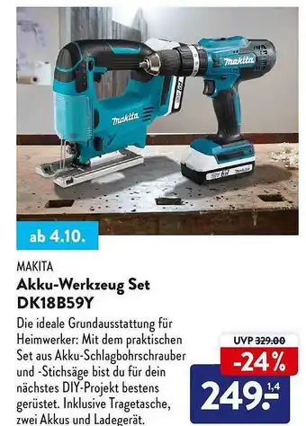 Aldi Nord Makita akku-werkzeug set dk18b59y Angebot