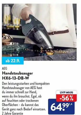 Aldi Süd Aeg handstaubsauger hx6-13-db-w Angebot