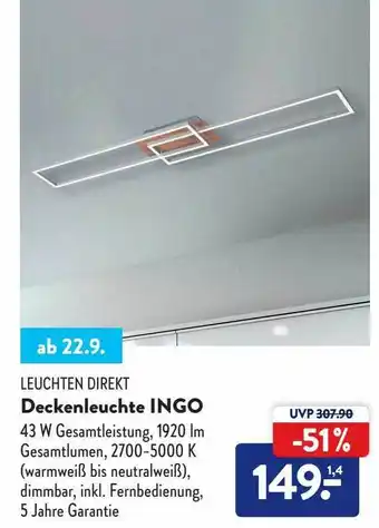 Aldi Süd Leuchten direkt deckenleuchte ingo Angebot