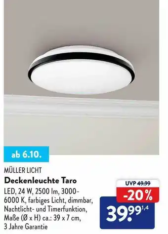 Aldi Süd Müller licht deckenleuchte taro Angebot