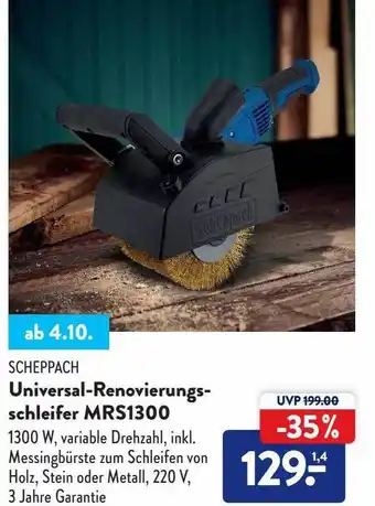 Aldi Süd Scheppach universal-renovierungsschleifer mrs1300 Angebot