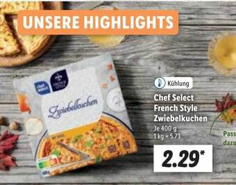 Lidl Chef select french style zwiebelkuchen Angebot