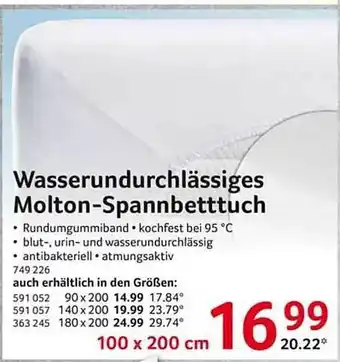 Selgros Wasserundurchlässiges molton-spannbetttuch Angebot