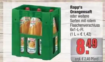 Profi Getränke Rapp's orangensaft Angebot