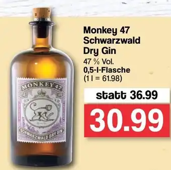 Famila Nord West Monkey 47 Schwarzwald Dry Gin 0,5L Angebot